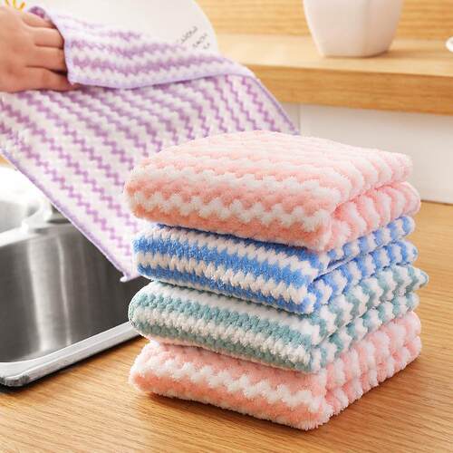 Thickened Water Ripple Cationic Kitchen Cloth, Striped Home
