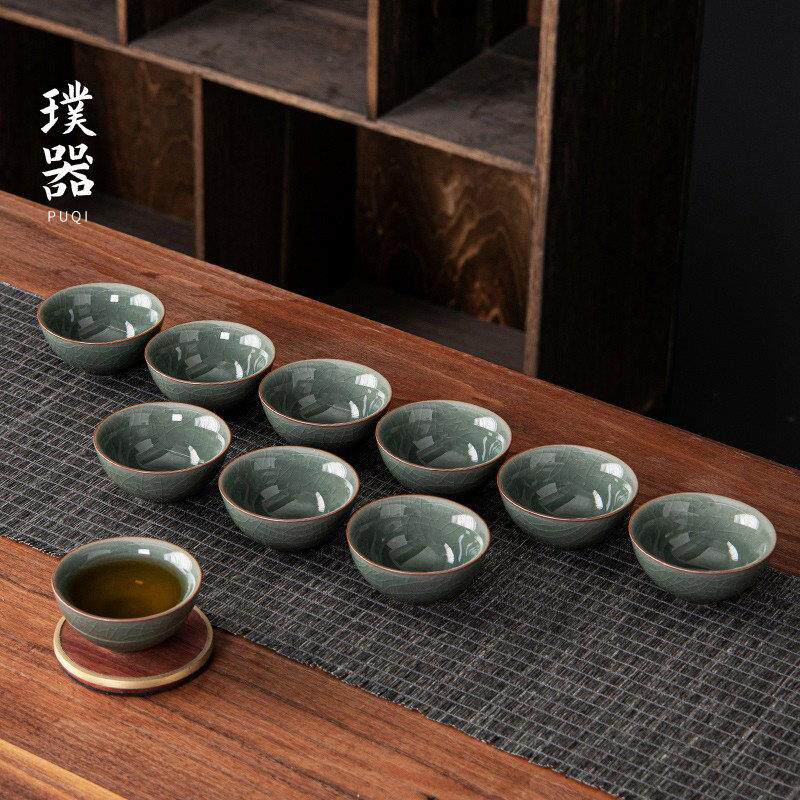 功夫小茶杯套装家用6祇10祇装哥窑中式主人杯品茗杯茶具茶盏茶碗
