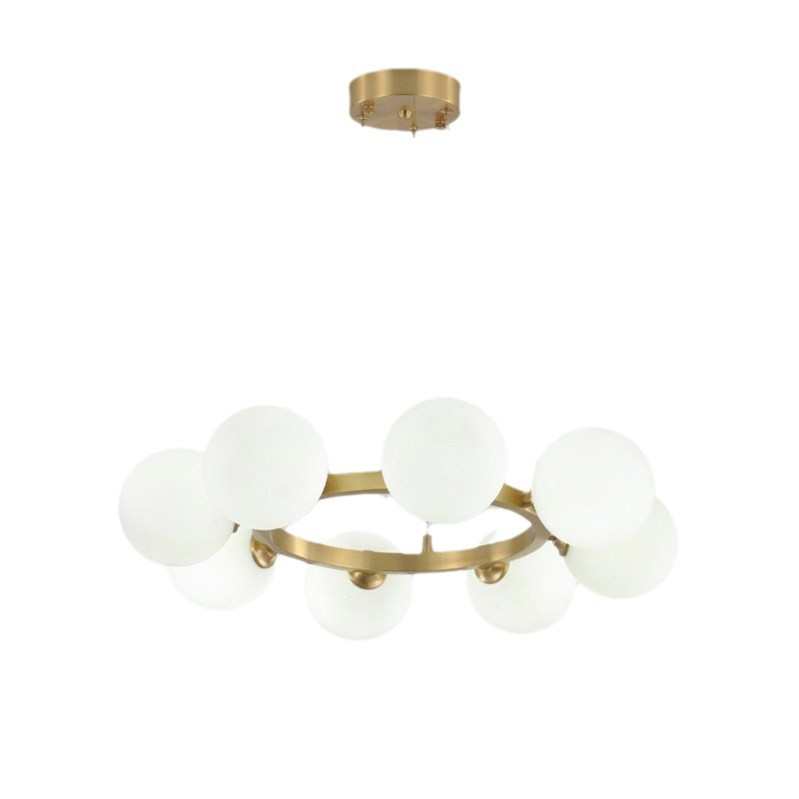 北欧客厅吊灯简约现代轻奢餐厅灯圆环法式卧室灯大气个性中山灯饰