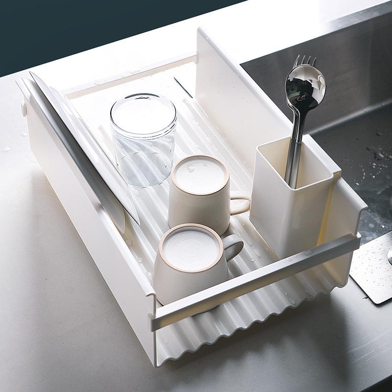 日式厨房置物架沥水碗架 收纳整理架塑料放碗筷收纳盒碗碟沥水架