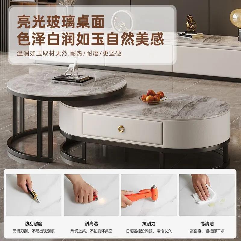 电视柜茶几组合现代简约小户型轻奢加厚电视柜客厅家用落地柜组合