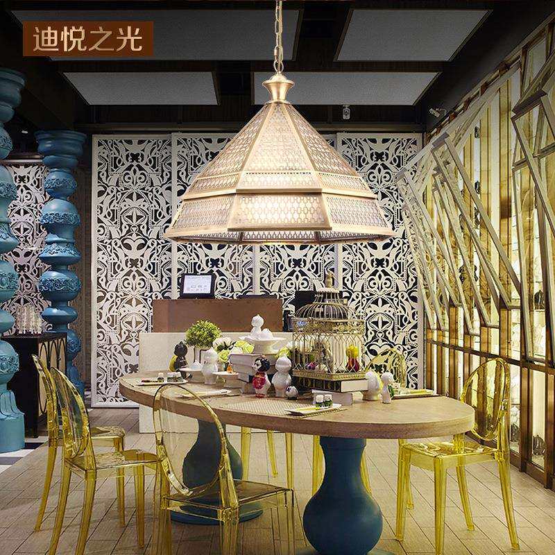 厂家美式乡村吊灯铜单头玻璃餐厅吊灯复古纯铜焊锡灯过道灯走廊灯