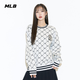 MLB 男女情侣钻石老花卫衣圆领套头衫潮MTM07