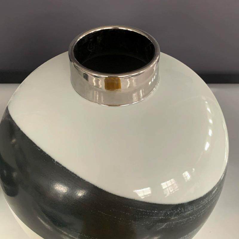 创意北欧白色简约水墨陶瓷花瓶器插花艺摆件电视柜茶几玄关装饰品