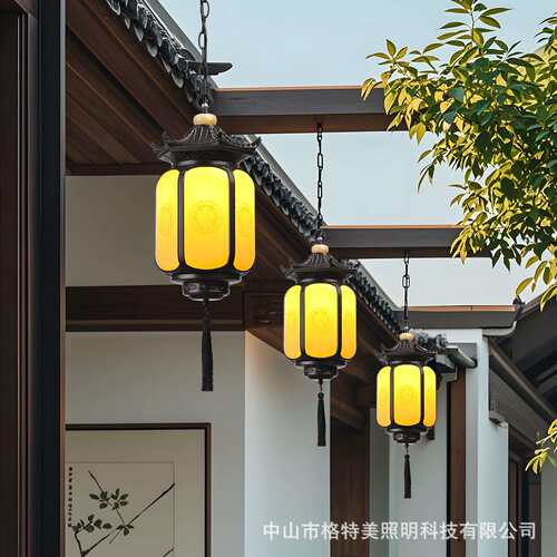 防水灯笼室外节日喜庆装饰别墅大门凉亭走廊新中式户外庭院吊灯