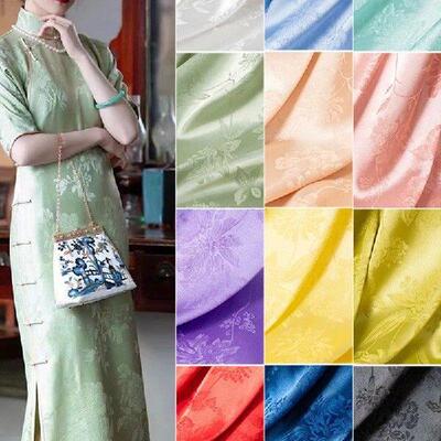 Floral Pattern Jacquard Da Fabric Faux Silk Satin