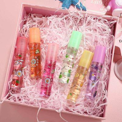 1PC Plant Fruit Mirror Water Lip Gloss Moisturizing Skin Car