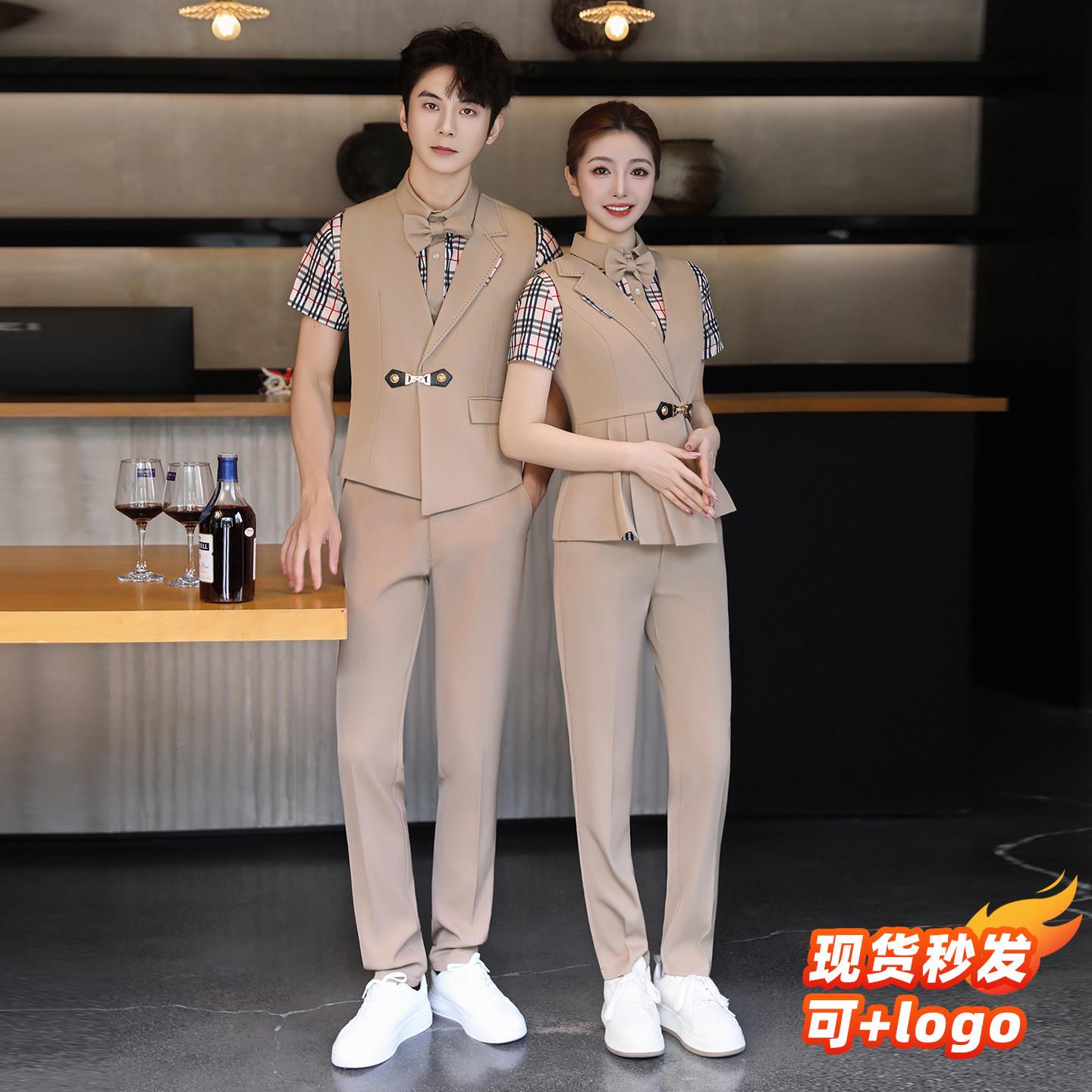 酒吧商务男女服务员夜场工作服短袖网咖台球俱乐工装夏