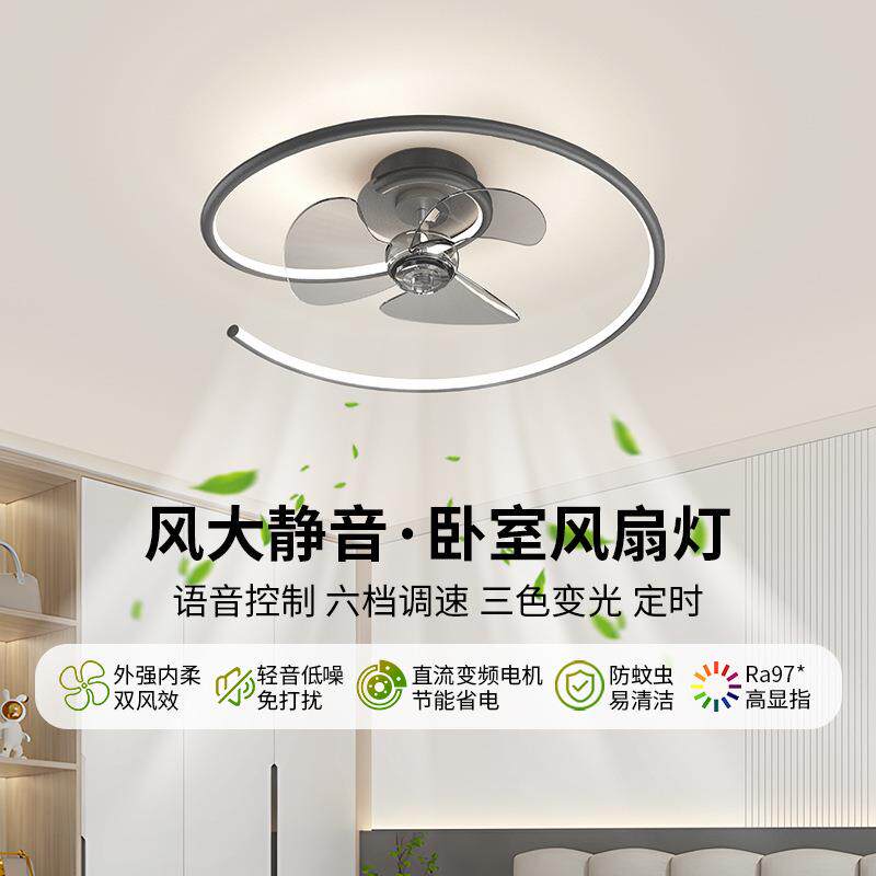 风扇灯卧室灯现代简约主卧房间餐厅吸顶灯24新款电扇灯儿童房灯