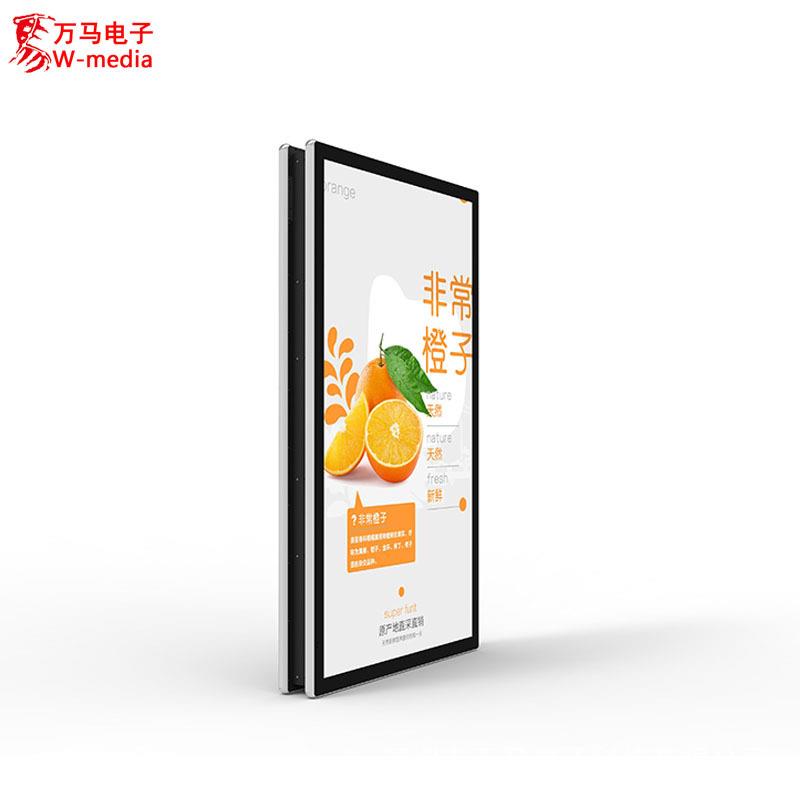43寸双屏广告机 吊挂现货 双面屏触摸一体机 菜单价格牌灯箱