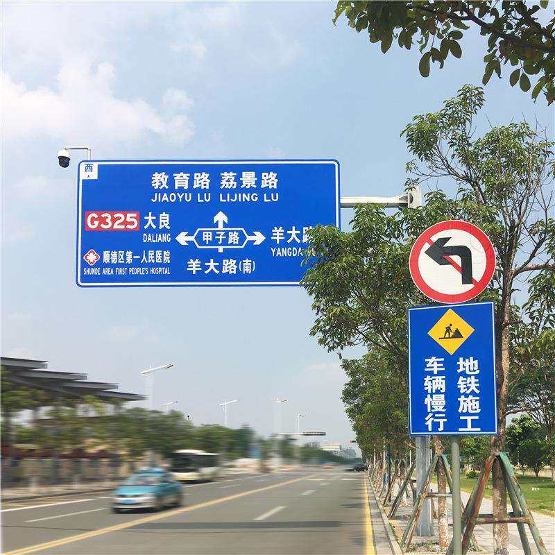 可订购交通指示牌F杆 双悬臂八角杆热镀锌圆杆 指示牌反光立杆