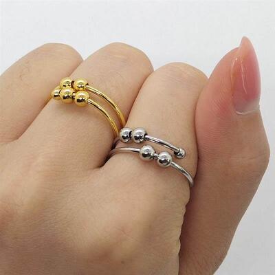 Minimalist Anxiety Ring for Girls Women Rotate Fidget Rings