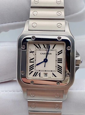 【公价40400】98新31mm卡地亚山度士系列W20060D6石英女表正品