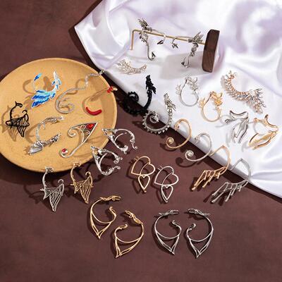 Ear studs personalized no ear holes ear hooks ear bone clips