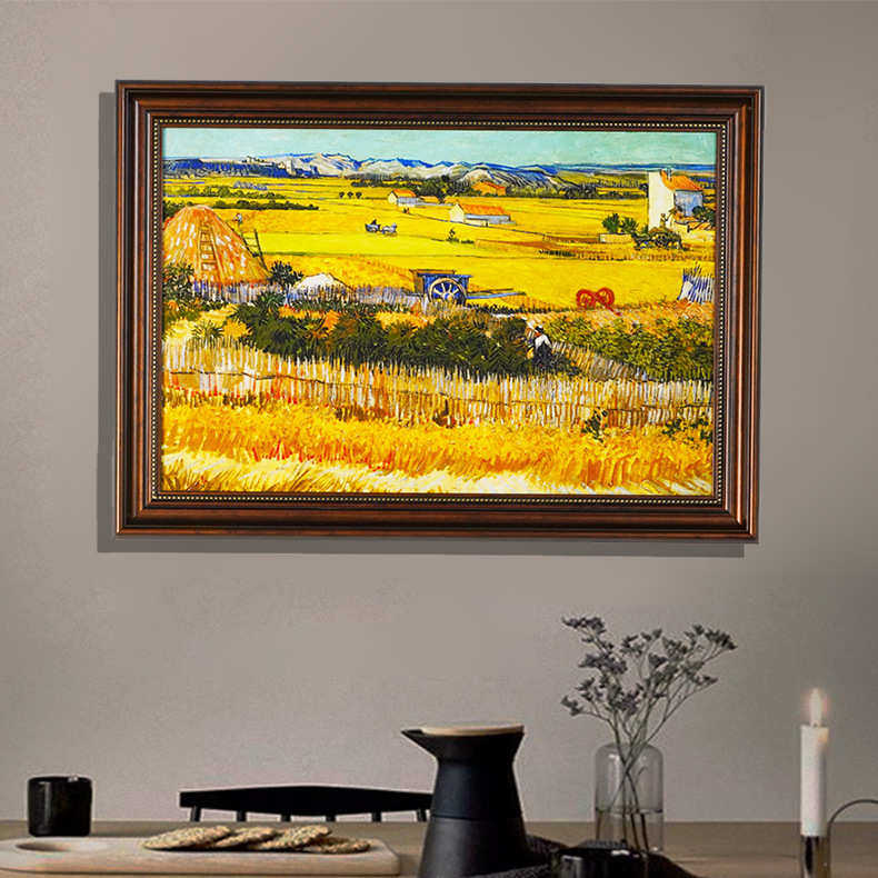 客厅装饰画挂画美式沙发背景墙世界名画餐厅玄关壁画梵高丰收油画,家居饰品,现代装饰画,淘宝优惠券,粉丝福利购,淘宝优惠卷