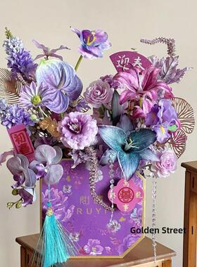 年宵春节仿真ESK装花客厅摆件放插花家居饰品2024年龙年龙花年限