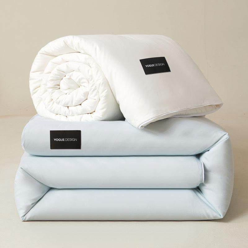 奶油蓝清新风A类双拼贴标大豆子母被冬被被子被芯卧室床上用品,床上用品,化纤被,淘宝优惠券,粉丝福利购,淘宝优惠卷