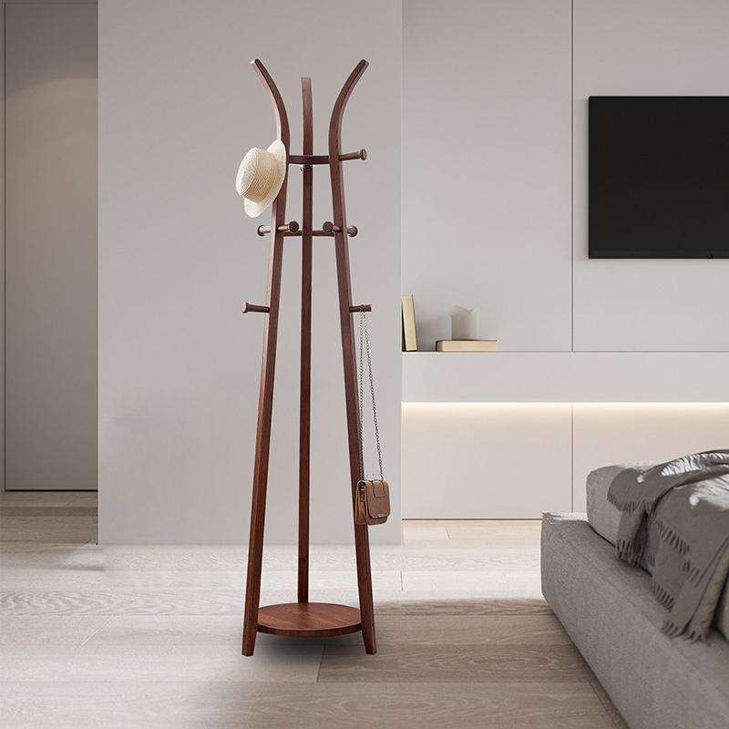 实木衣帽架挂衣架落地卧室客厅门口新中式置物架家用转角房间拐角