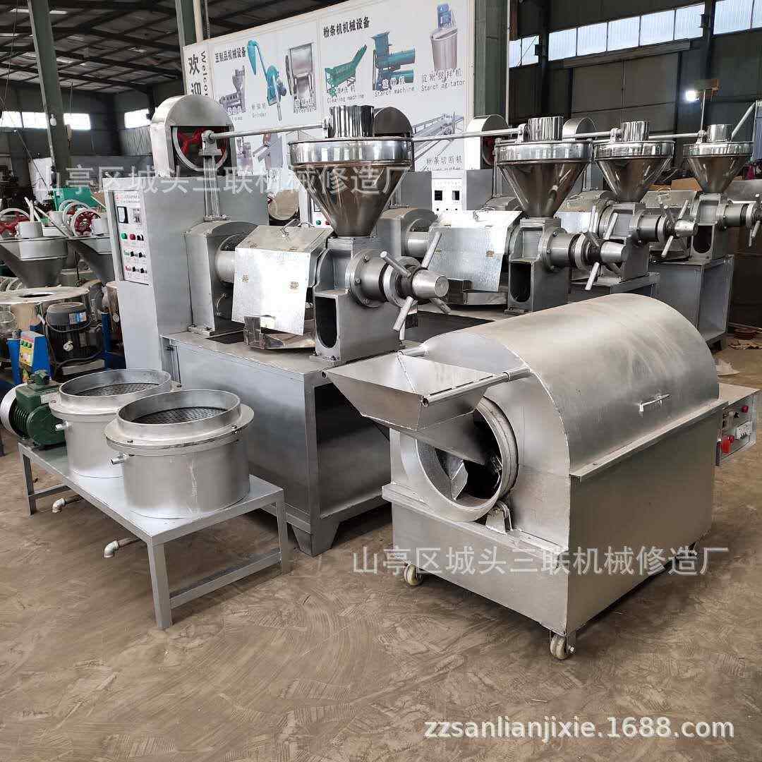 120型家用葵花籽榨油机螺旋条排圆排榨油设备小型榨油机