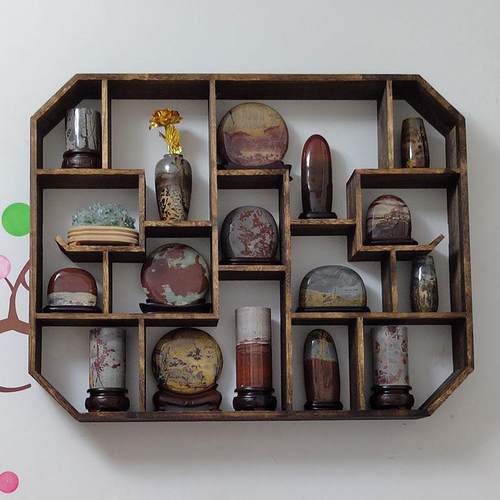 fc实木博古架墙上置物架多宝阁新中式书架办公室隔断茶柜摆件陈列