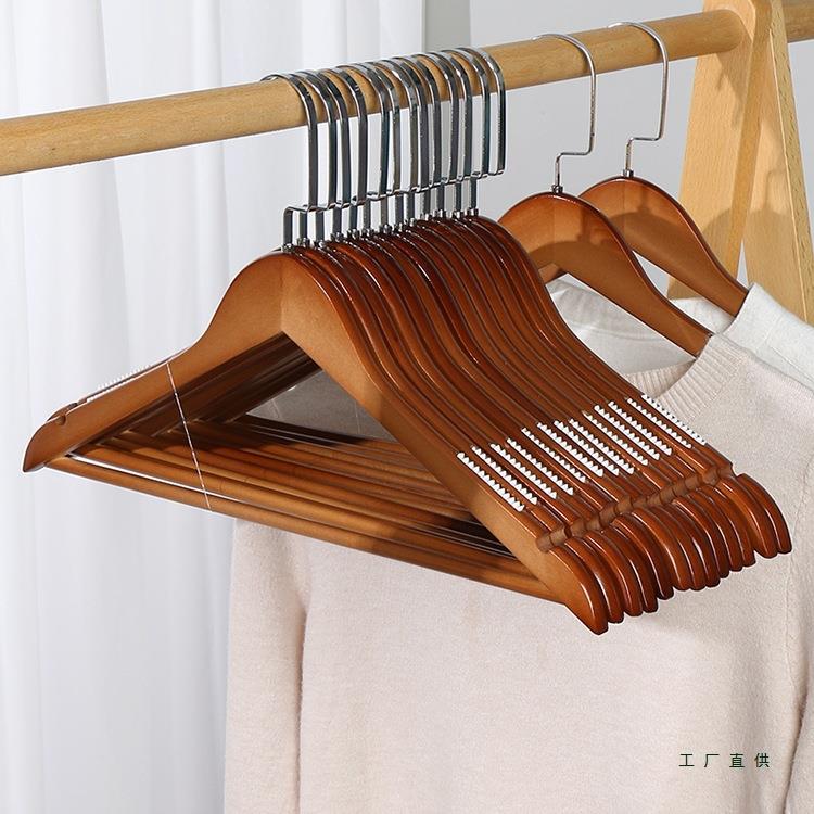 实木护衣衣架男士防滑木头衣的挂衣衣F5M6TSST挂冬天服撑家用卧室