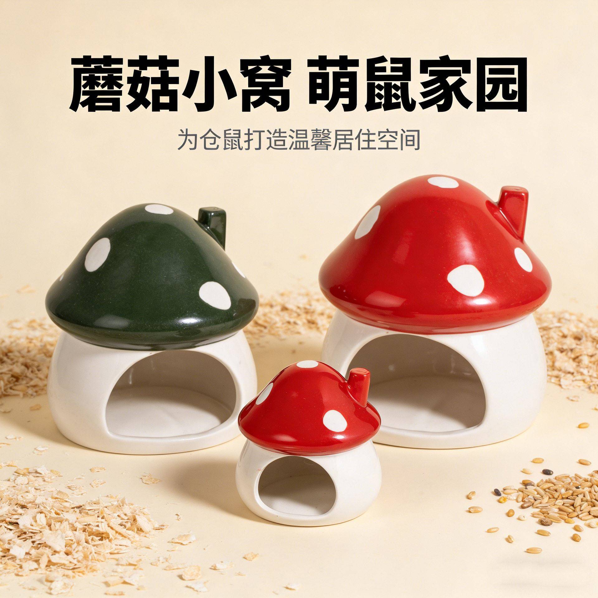 跨境仓鼠陶瓷窝夏季用品金丝熊降温冰垫商铺大号躲避四季通用造景