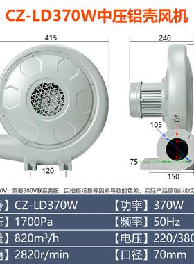 新品牌CZ-LD550W750W铝壳中压低噪音离心式炉灶鼓风机220V强力包