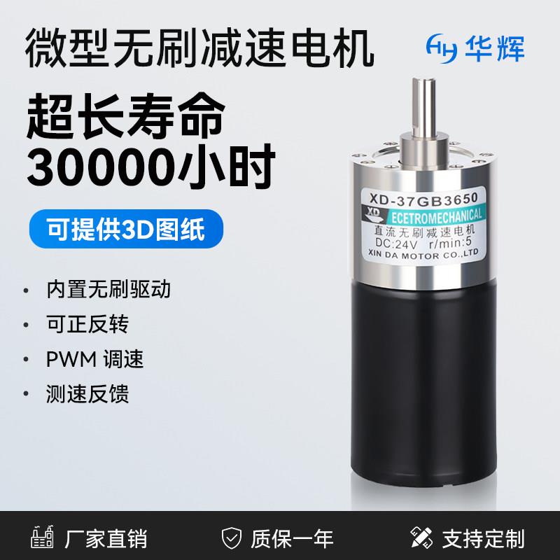 37GB-3650直流无刷减速电机12v24伏微型大扭力齿轮调速低速小马达