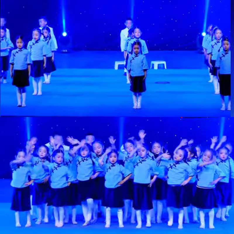 中国少年郎儿童演出服六一幼儿园毕业朗诵合唱服装民国学生装汉服