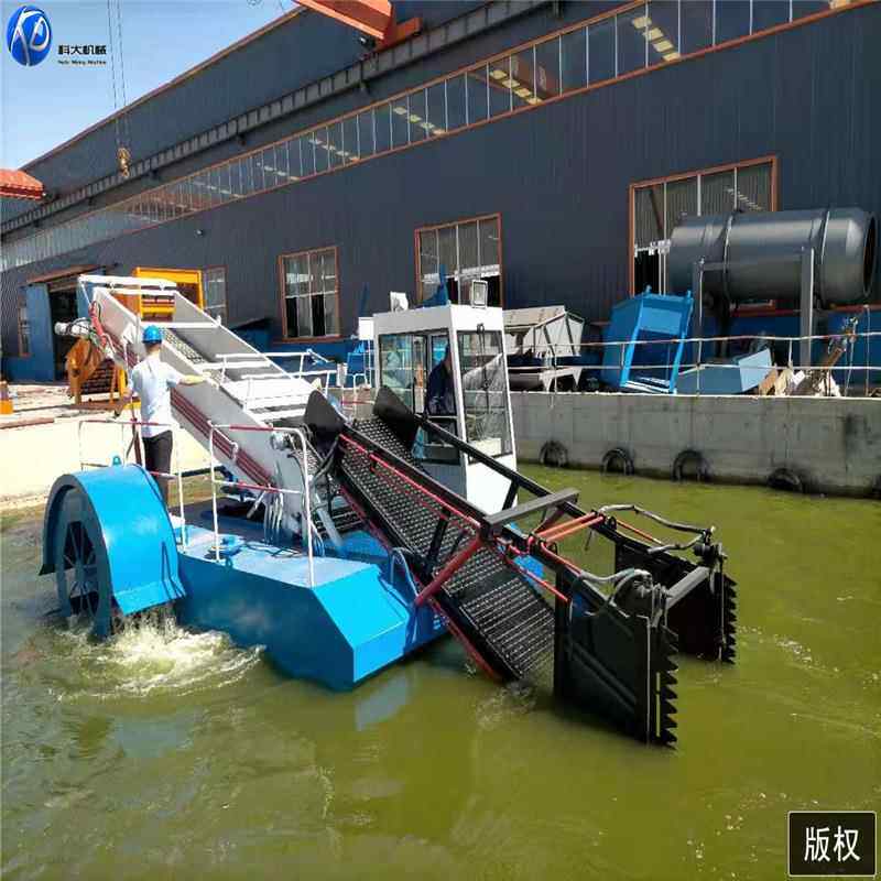 河南信全自动割草阳船 垃KD-1000圾打捞收水面保洁船 草割水船厂