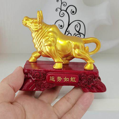 华尔街牛摆件彷红木牛装饰品旺股市股票店铺招财神牛摆设工艺礼品
