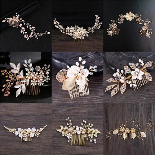 Wedding Hair Accessories Flower Hair Clips Hairpin Crystal B