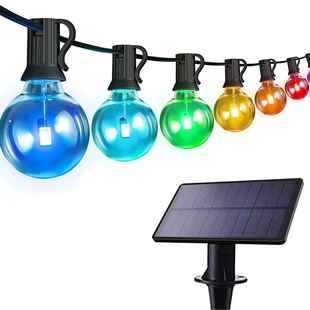 8功能RYT幻彩LD灯太阳能G40串户外庭院防水防雨圣诞E节日装 饰灯串