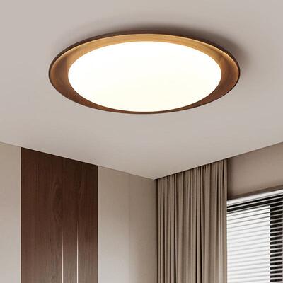 胡吸桃木色现代室简约家用卧书房顶灯全光台谱护眼圆WFM形阳过道