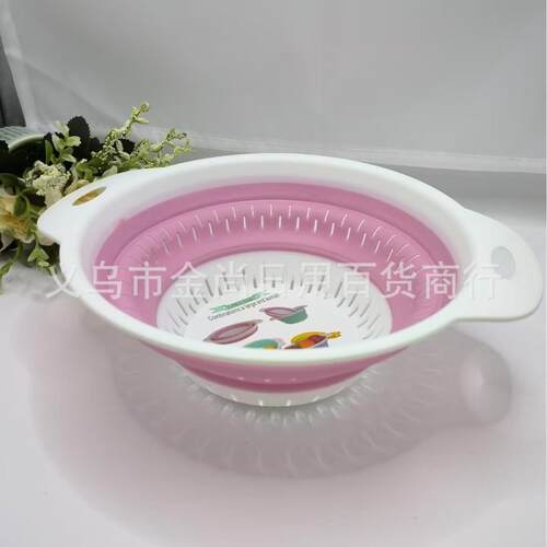 Collapsible Drainage Basket Round Vegetable Washing Basket F