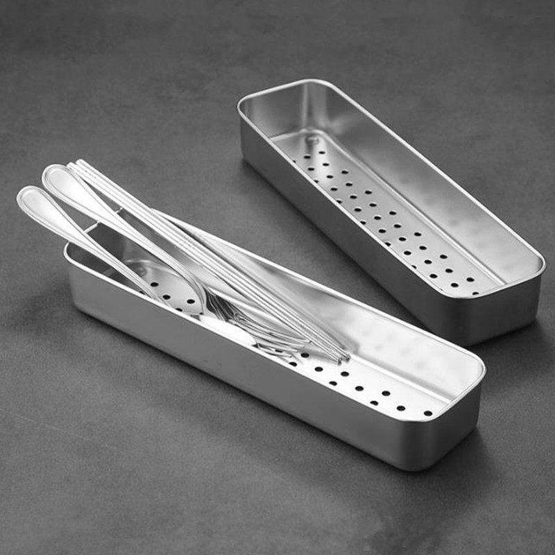 加厚大号304不锈钢筷子盒沥水盒厨房勺筷收纳盒餐具盒消毒柜专用