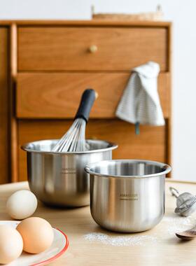 AMAGOUR安柚 304双层不锈钢内外拉丝打蛋盆蛋白奶油打发大小号AI