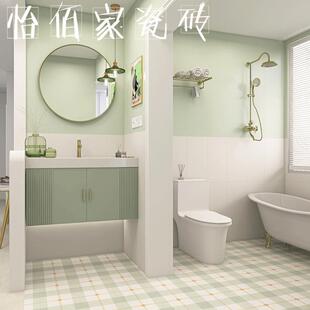 法式卫生间瓷砖墙砖300x600绿色厨房浴室防滑地砖厕所墙面砖30x60