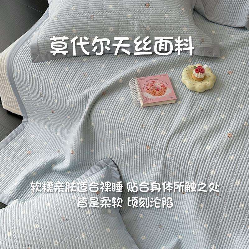 夏季莫代尔天丝床盖单件2025新款四季通用榻榻米夹棉防滑绗缝炕盖