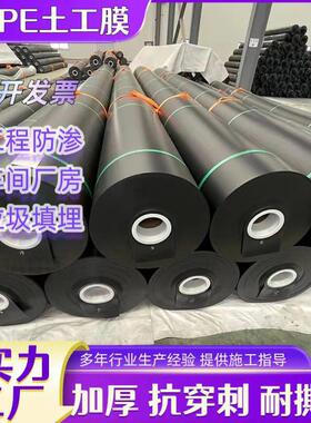 黑色hdpe土工膜蓄水池防渗膜河道护坡耐腐蚀垃圾填埋场加厚土工膜