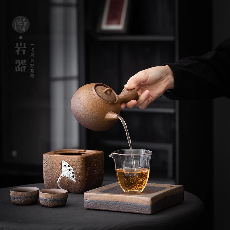 粗陶烧水壶酒精炉煮茶器室内小火炉茶炉套装野外酒精灯炭火煮茶壶
