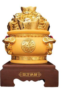 聚盆摆件家居饰品工艺品招财聚财存钱客厅装饰品创意开业礼物