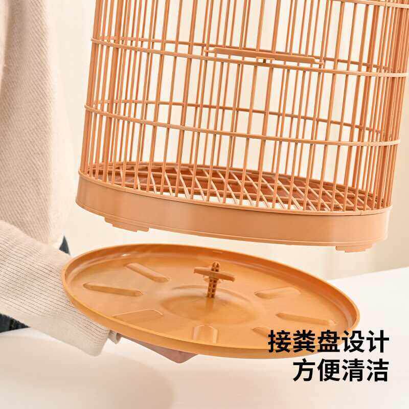 圆形塑料鸟笼加密外出便携鸟笼子玄凤牡丹绣眼八哥虎皮鹦鹉专用笼