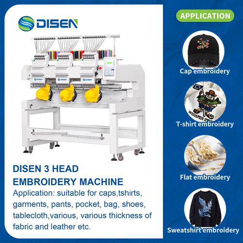 Disen High Speed Embroidery Machine 3 Head And 12/15 Needles