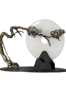 然玉石天平安摆kf9963件新中架式玄关酒柜扣禅意客厅家居书房博古