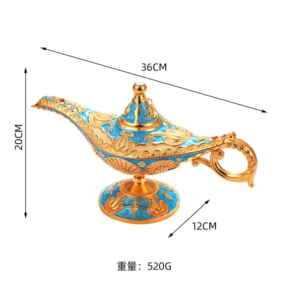 欧式轻奢阿拉丁神灯宫廷晚宴珐琅彩装饰摆件创意精美金属工艺品