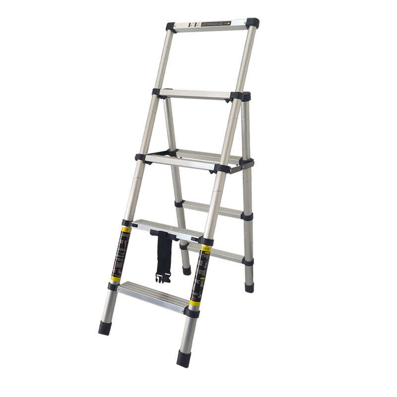 定制安全防滑铝合金升降人字梯步步稳小型竹节梯折叠便携家用梯