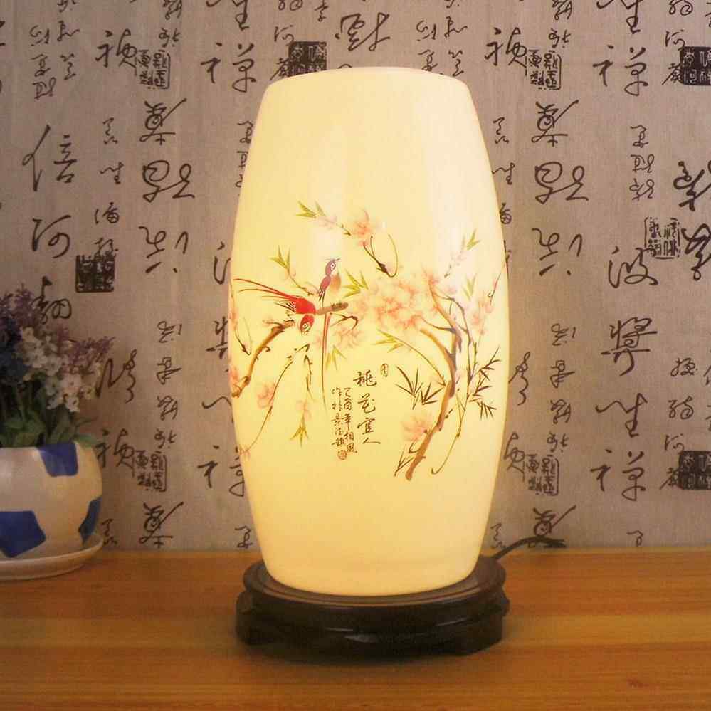 正品景德镇薄胎陶中瓷古典青花瓷厅卧室书房床结婚腰鼓头式台客灯