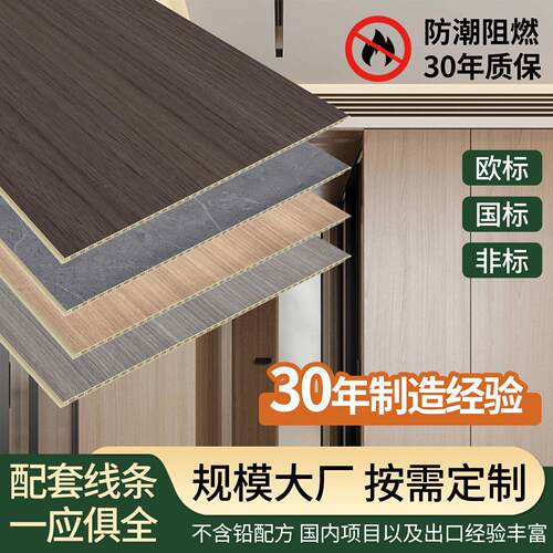 竹木纤维集成墙板防水新型材料竹炭装饰墙板家装护墙板厂家
