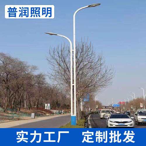 LED市电路灯户外防水市政道路照明杆灯新农村双臂路灯杆